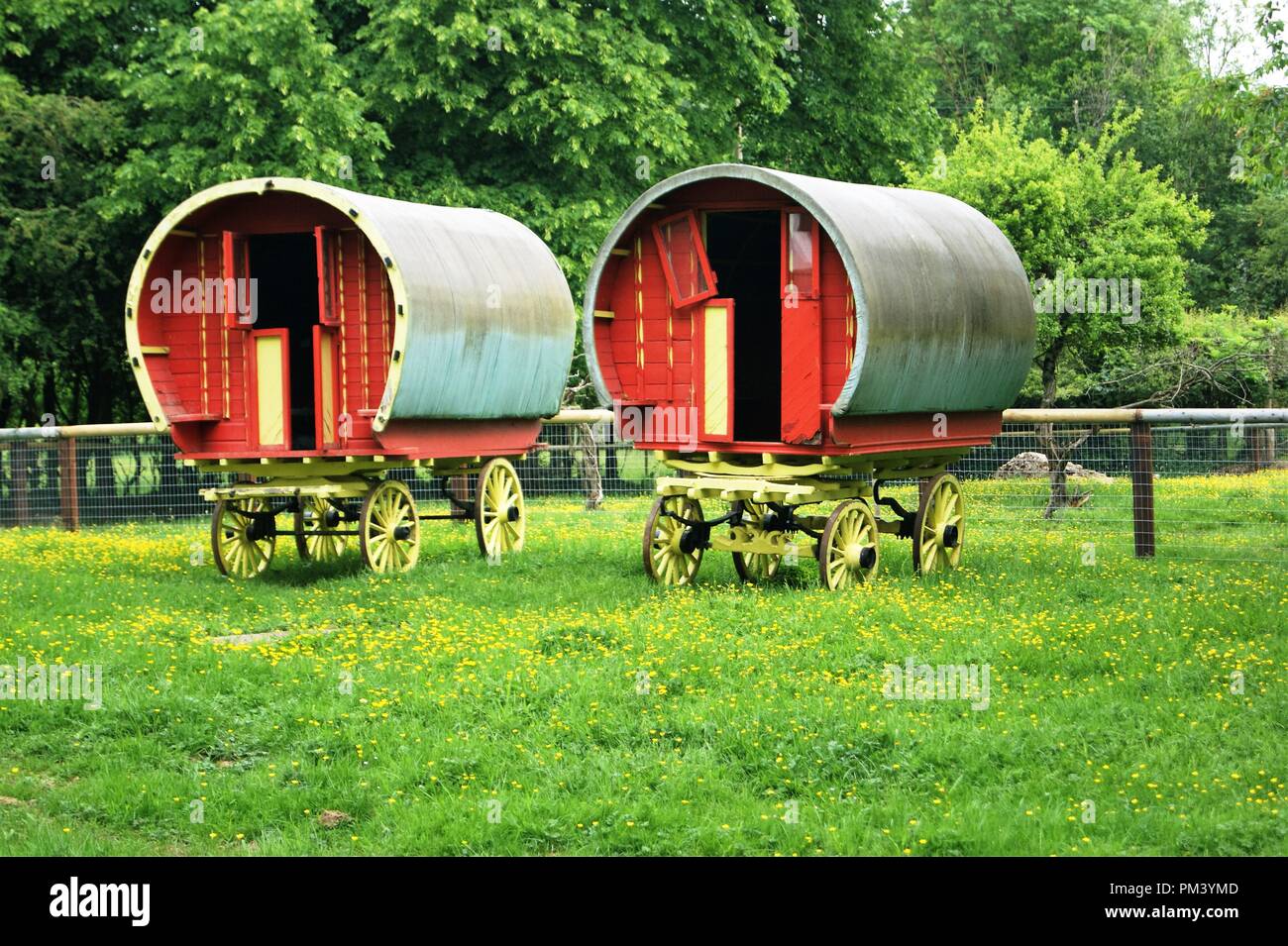 Bunratty Castle & caravanes traditionnelles Folk Park, Irlande Banque D'Images