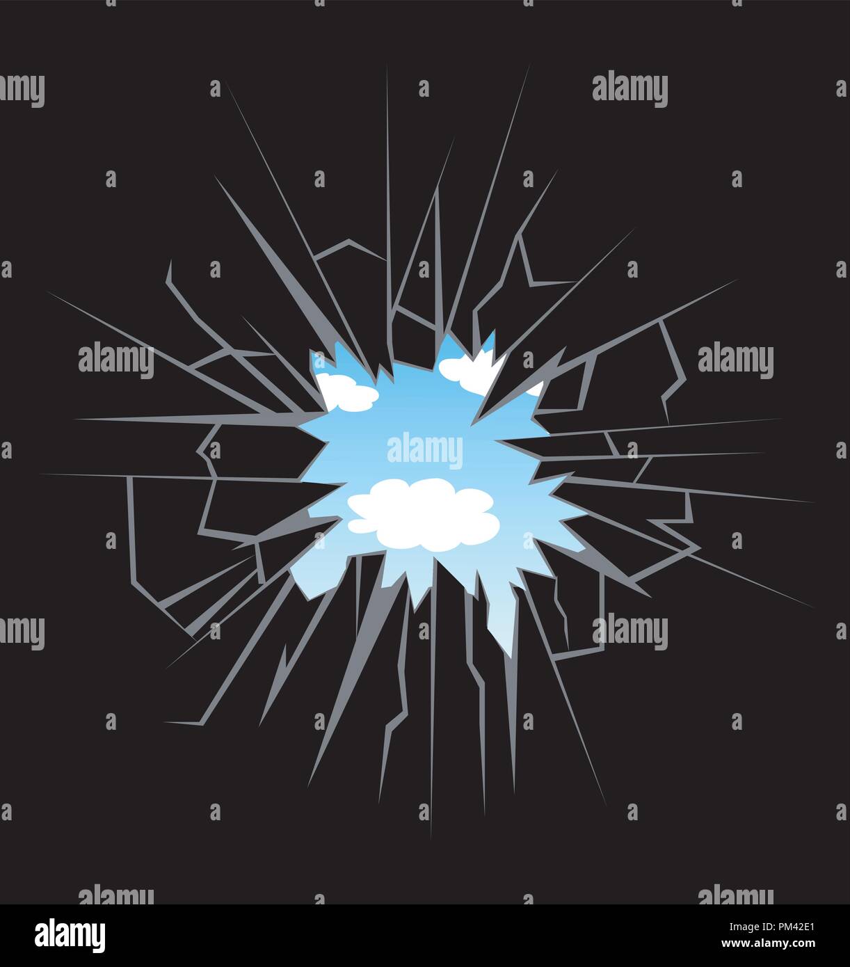 Verre concassé à la main, vector illustration Illustration de Vecteur