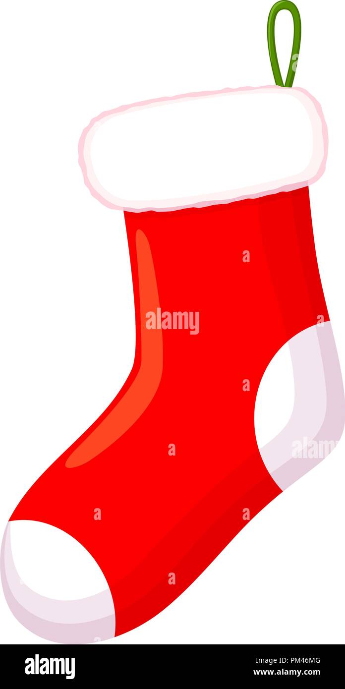 Chaussette de Noël rouge cartoon coloré Image Vectorielle Stock - Alamy