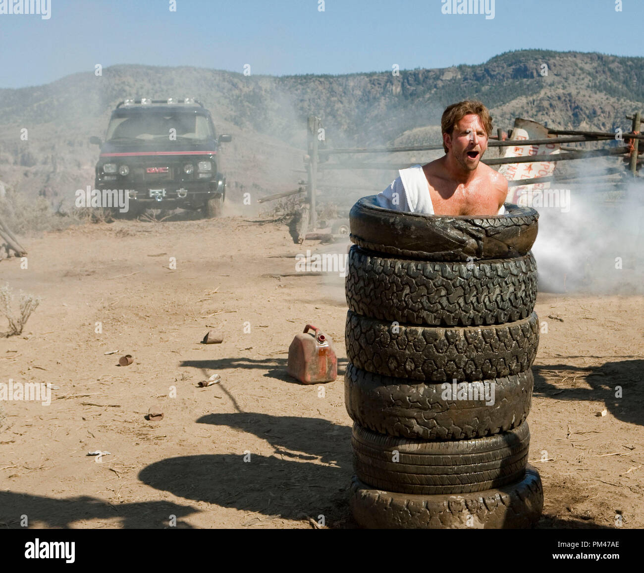 Visage (Bradley Cooper) reste renégats, malgré son emprisonnement en pile de pneus. Banque D'Images