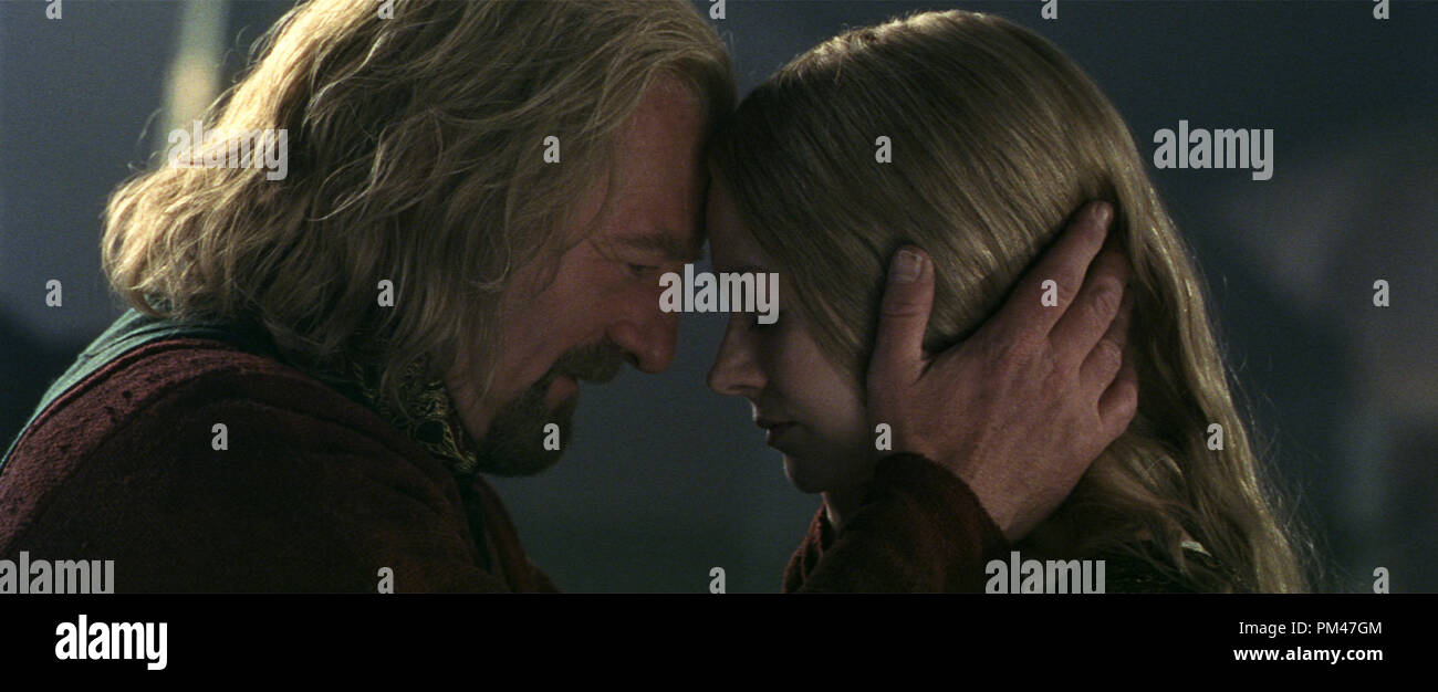 Photos de nouvelle ligne présente 'Le Seigneur des Anneaux : Le Retour du Roi', Bernard Hill, Miranda Otto © 2003 New Line Banque D'Images