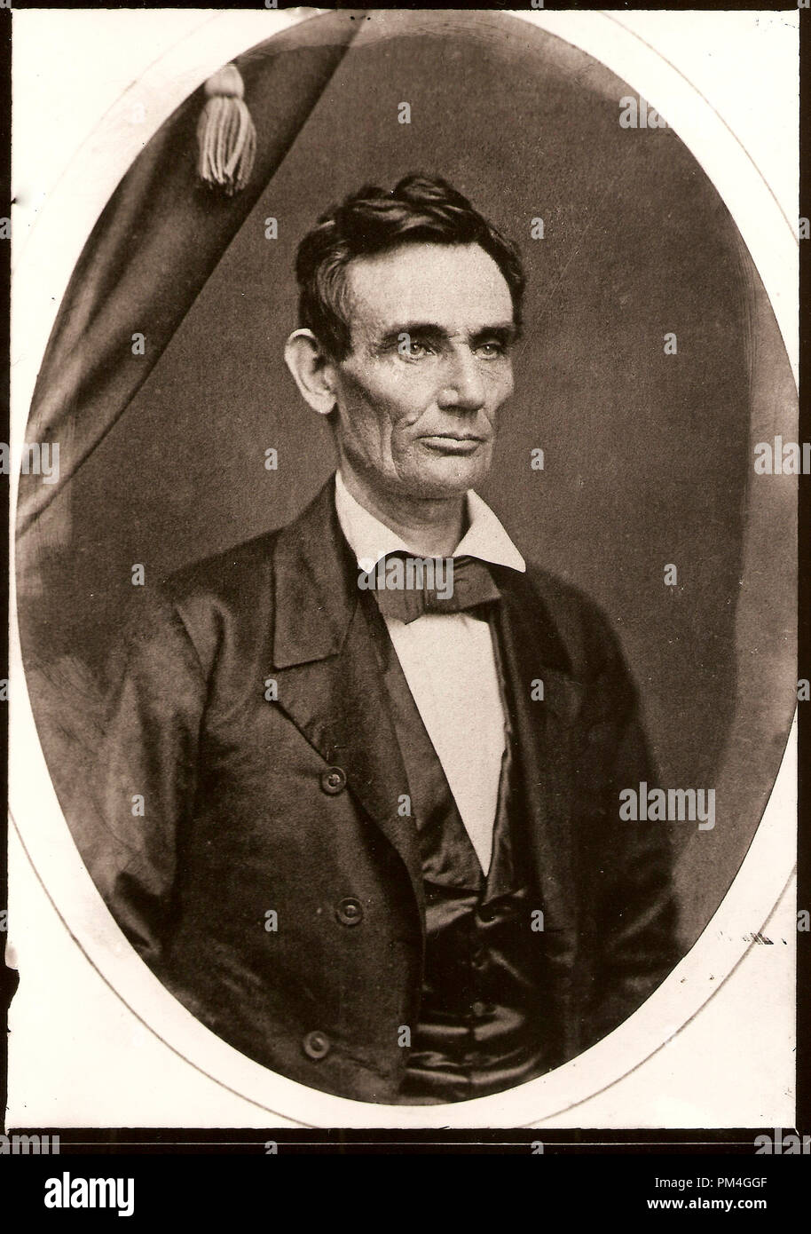 Le président Abraham Lincoln, 1858. Référence de fichier #  1003 009THA Banque D'Images