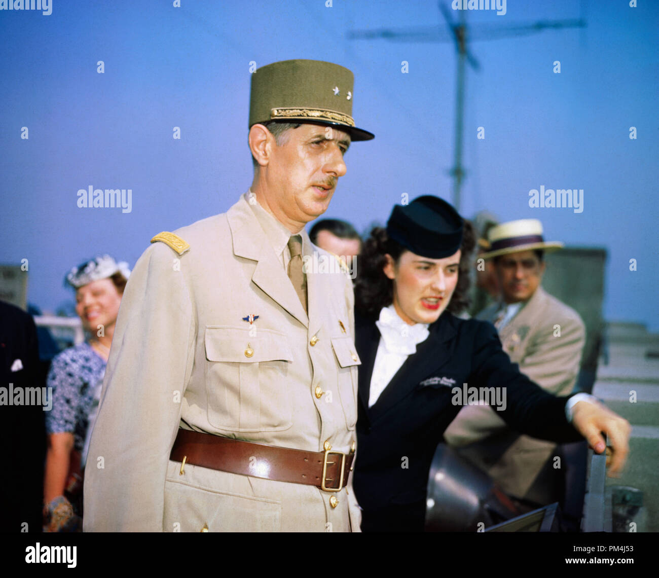 Le général Charles de Gaulle à la Conférence de Casablanca le 17 janvier 1943, Casablanca, Maroc Référence #  1003 526THA Banque D'Images