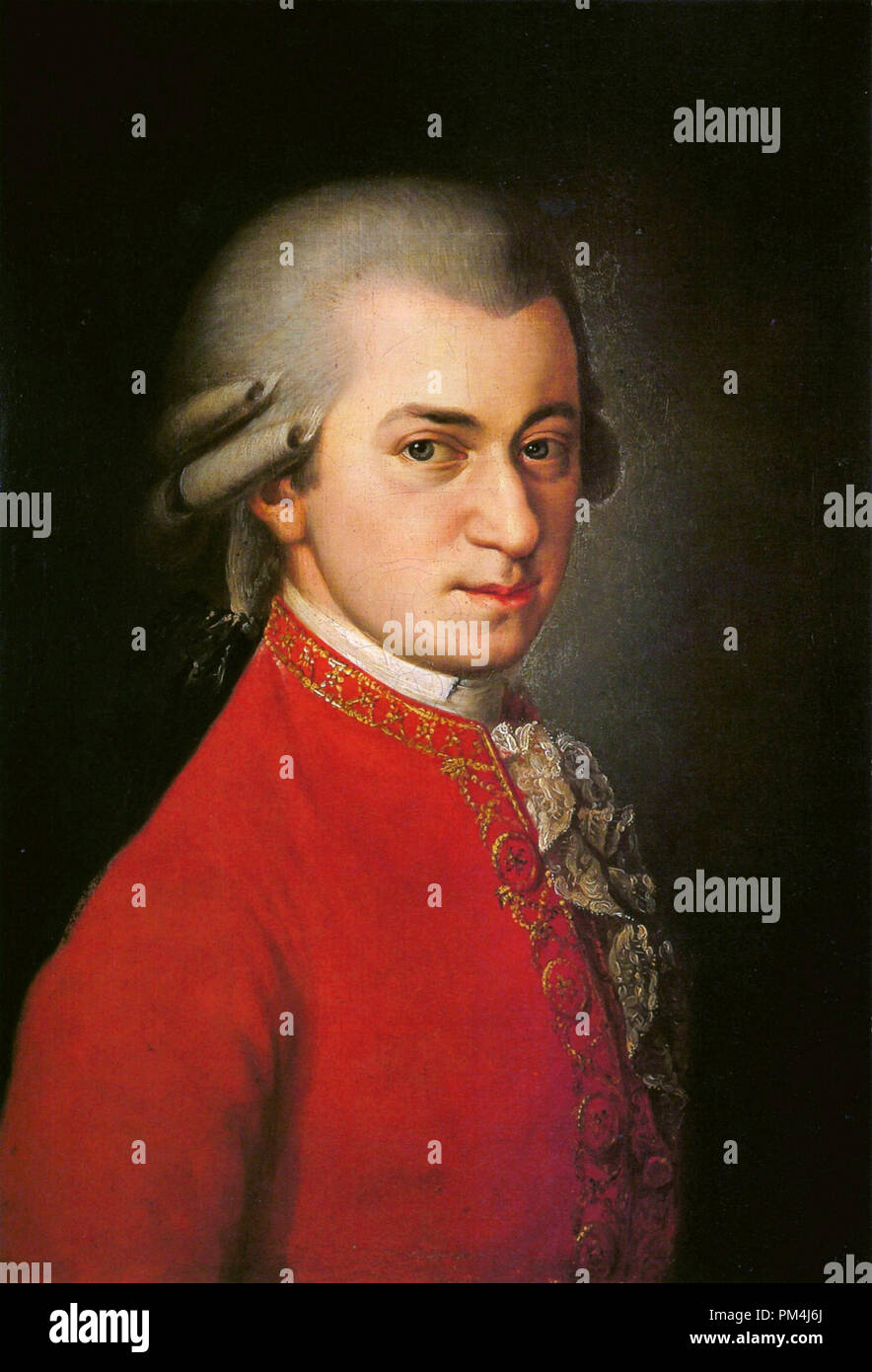 Wolfgang Amadeus Mozart (1756-1791). Ce portrait posthume de Wolfgang Amadeus Mozart a été peint par Barbara Krafft à la demande de Joseph Sonnleithner en 1819, longtemps après la mort de Mozart. Référence de fichier #  1003 568THA Banque D'Images