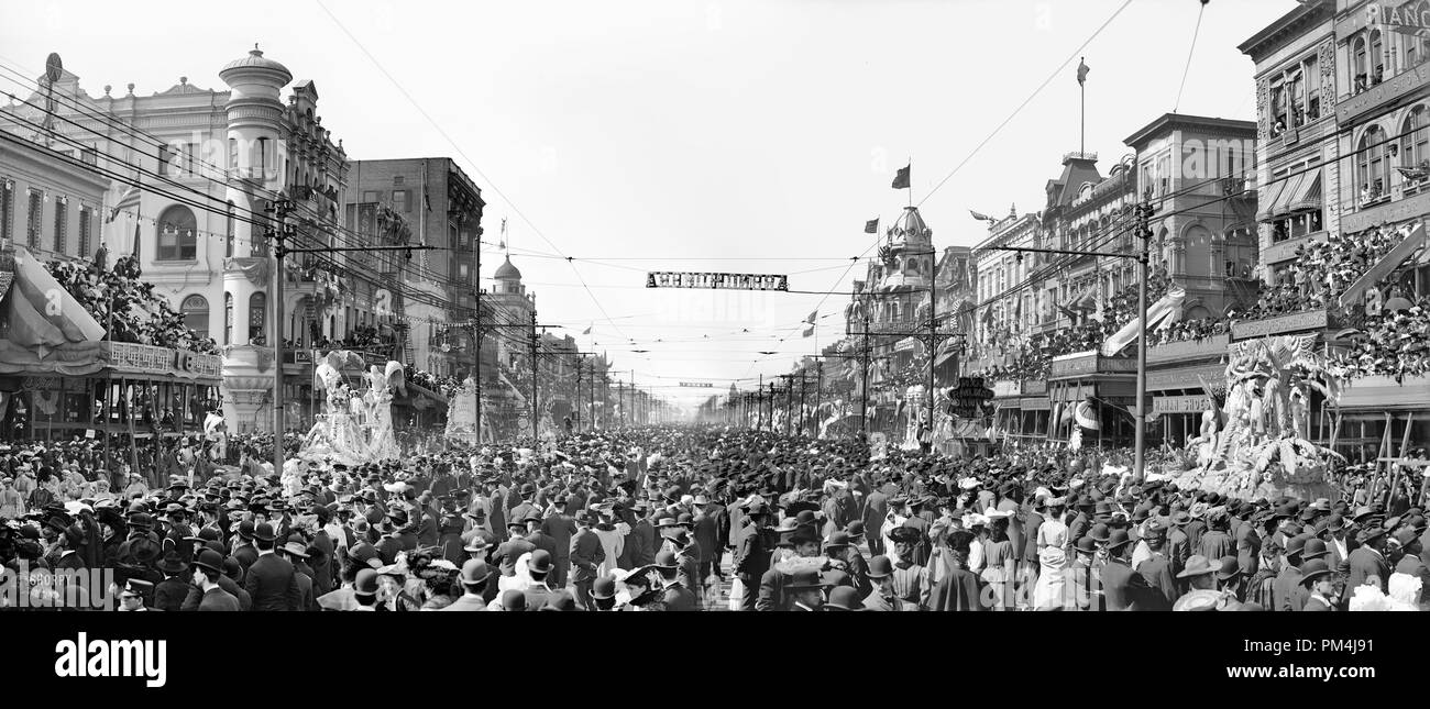 La Nouvelle Orléans vers 1907. "Le Concours de Rex, Mardi Gras.' Le fichier Reference #  1003 611THA Banque D'Images