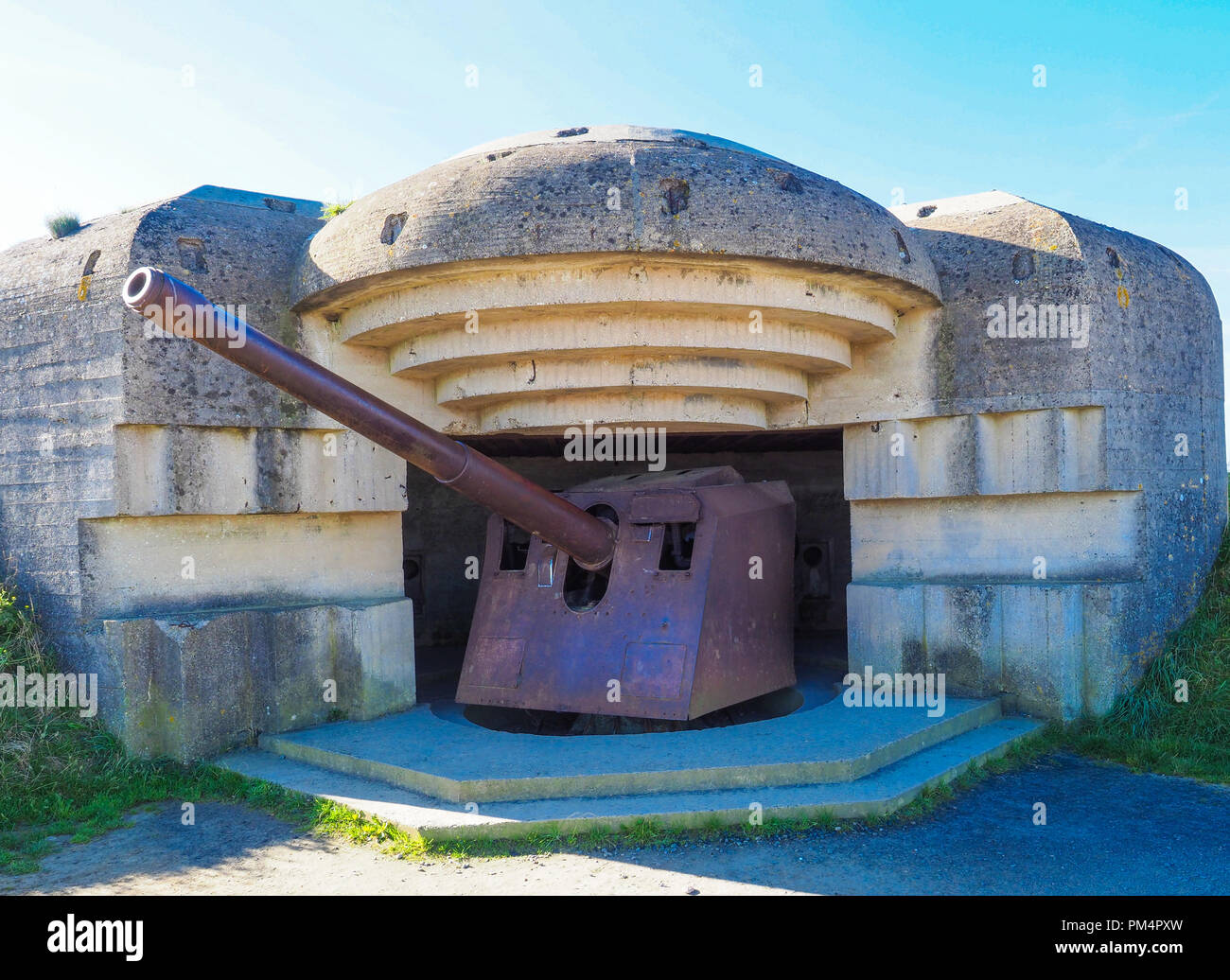 Canon allemand batterie à longues Sur Mer Normandie Banque D'Images