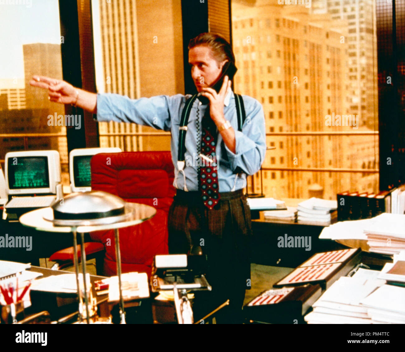 Michael Douglas 'Wall Street" 1987 Banque D'Images