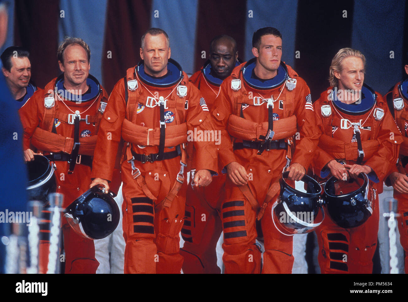 'Armageddon' 1998, Steve Buscemi, Will Patton, Bruce Willis, Michael Clarke Duncan, Ben Affleck, Owen Wilson Banque D'Images