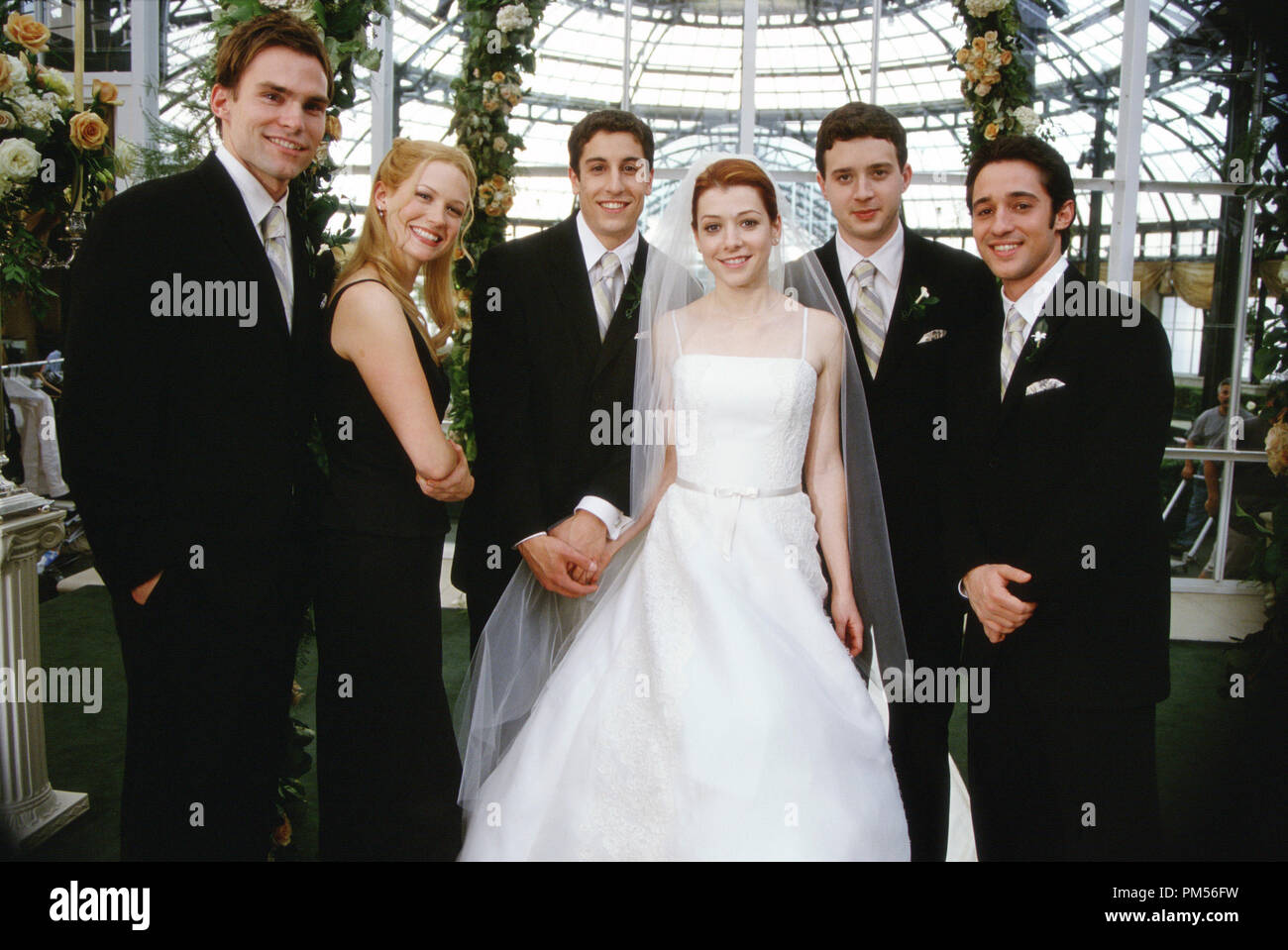 'American Wedding' Seann William Scott, January Jones, Jason Biggs, Alyson Hannigan, Eddie Kaye Thomas, Thomas Ian Nicholas Banque D'Images