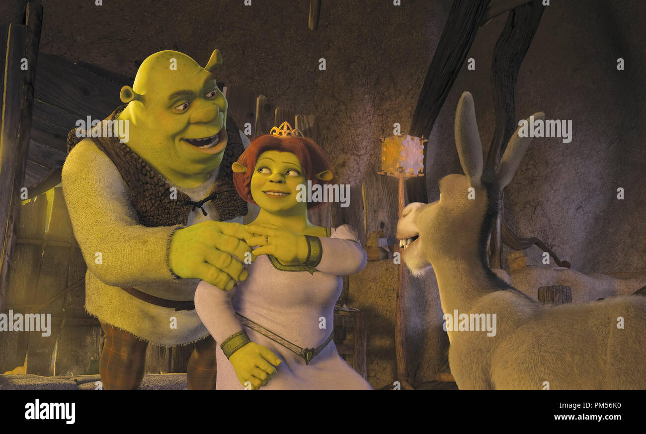 Photo du film "hrærek 2' de Shrek, la princesse Fiona, l'Âne © 2004 DreamWorks Référence de fichier #  307351223THA pour un usage éditorial uniquement - Tous droits réservés Banque D'Images