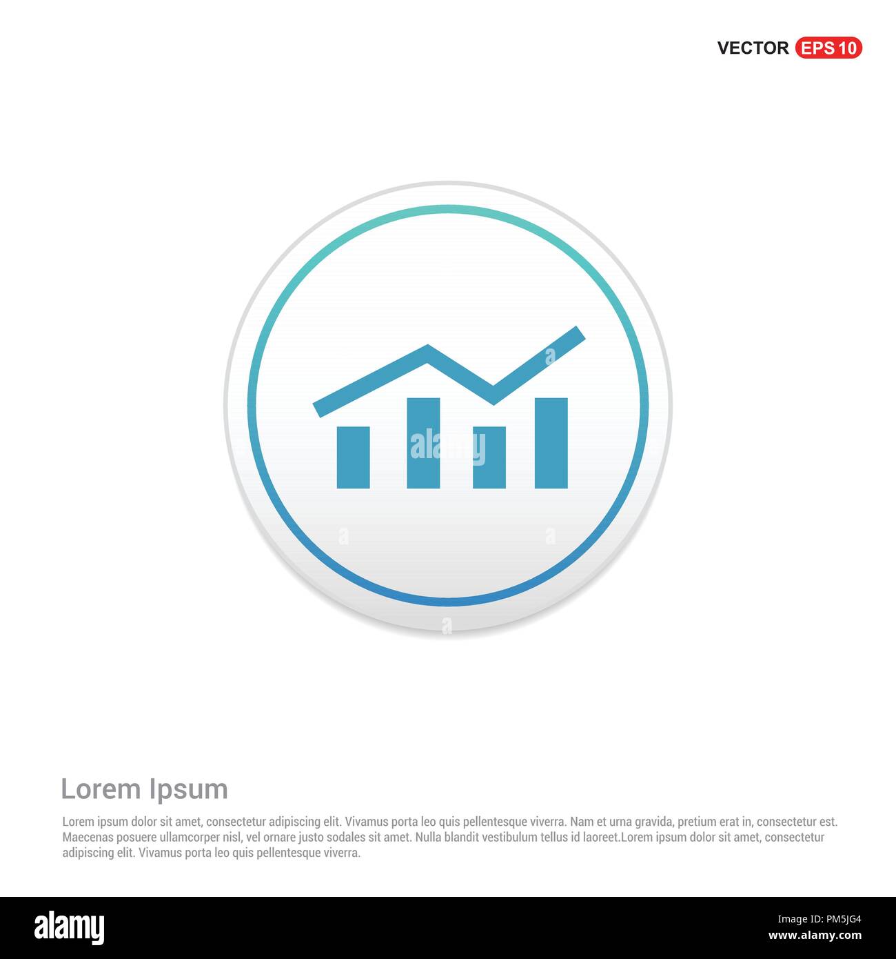 Business graph - icône bouton cercle blanc Illustration de Vecteur