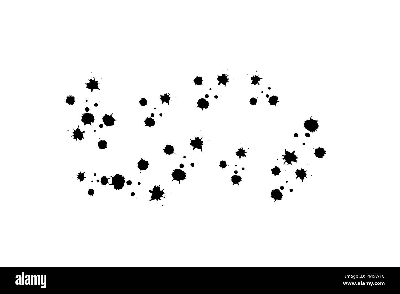 L'encre noire, des taches d'encre, les taches. Vector illustration. Isolé sur fond blanc Illustration de Vecteur