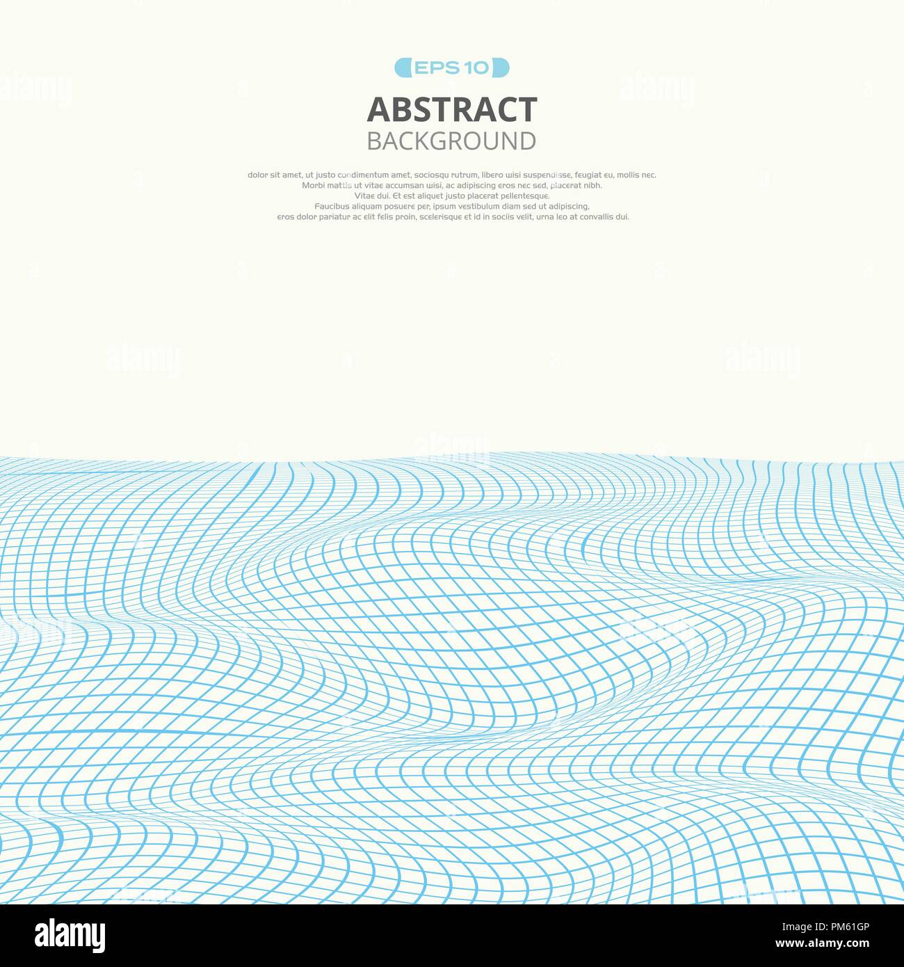 Résumé de la grille carrée bleue vague de mer avec arrière-plan de l'espace, illustration vector eps10 Illustration de Vecteur