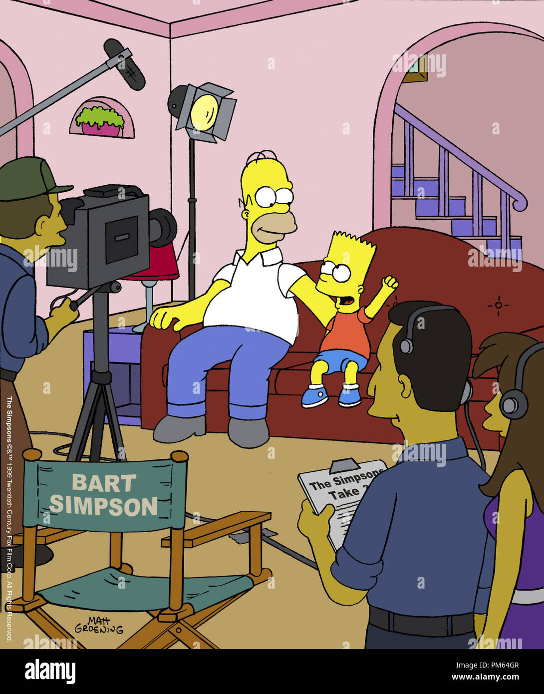 Photo du film / photos promotionnelles de 'The Simpsons' épisode : "Derrière le rire' Homer Simpson, Bart Simpson 21 mai 2000 Dossier n° Référence 30846105THA pour un usage éditorial uniquement - Tous droits réservés Banque D'Images
