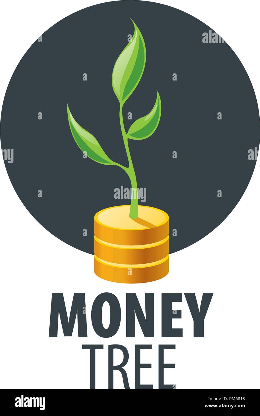 Arbre d'argent logo Illustration de Vecteur
