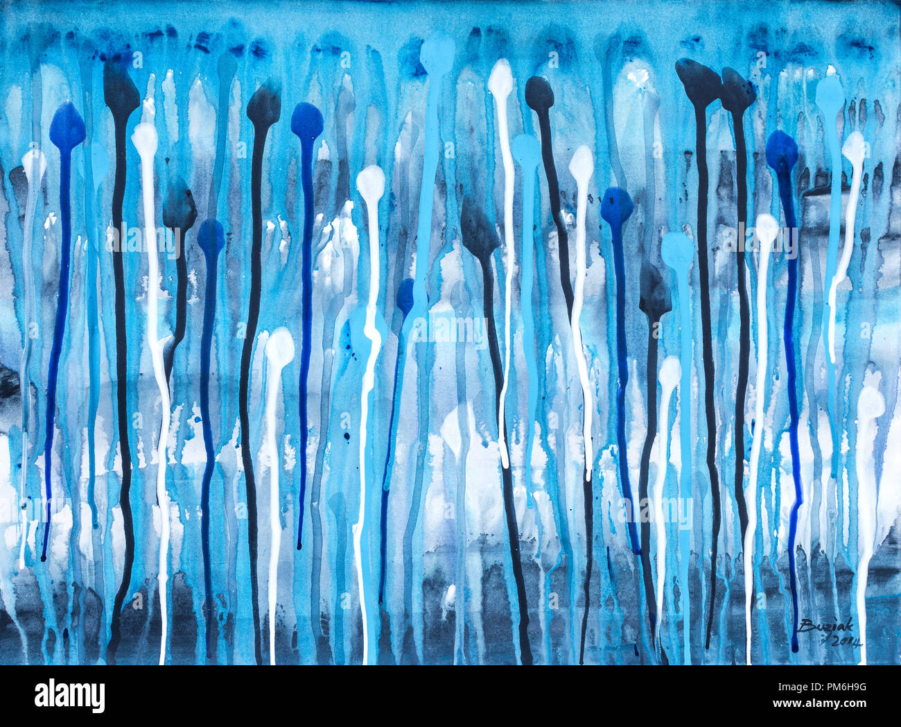 Abstract-goutte à l'acrylique par Ed Buziak. Banque D'Images