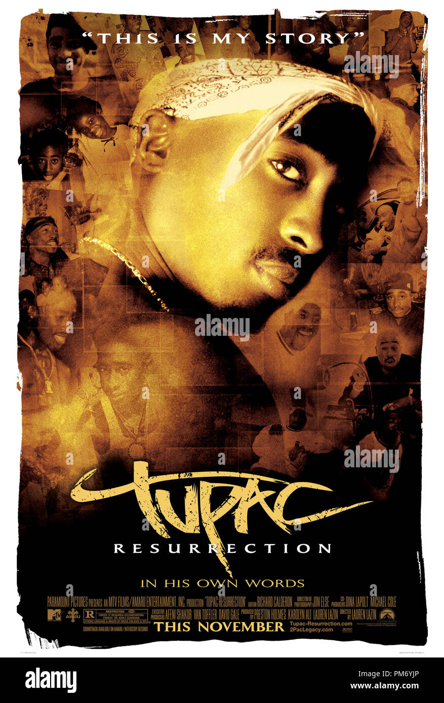 Publicité studio de toujours 'Tupac : Resurrection' Poster © 2003 MTV Networks / Amaru Entertainment Référence #  307531012THA pour un usage éditorial uniquement - Tous droits réservés Banque D'Images