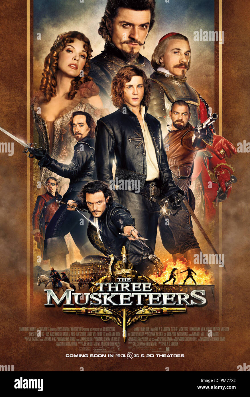 Les trois mousquetaires 3D 2011. Poster Banque D'Images