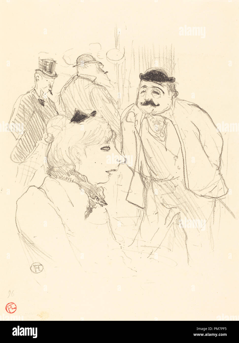 La tige (Moulin Rouge). En date du : 1894. Technique : lithographie en noir sur papier velin. Musée : National Gallery of Art, Washington DC. Auteur : Henri de Toulouse-Lautrec. TOULOUSE-LAUTREC, HENRI DE. Banque D'Images