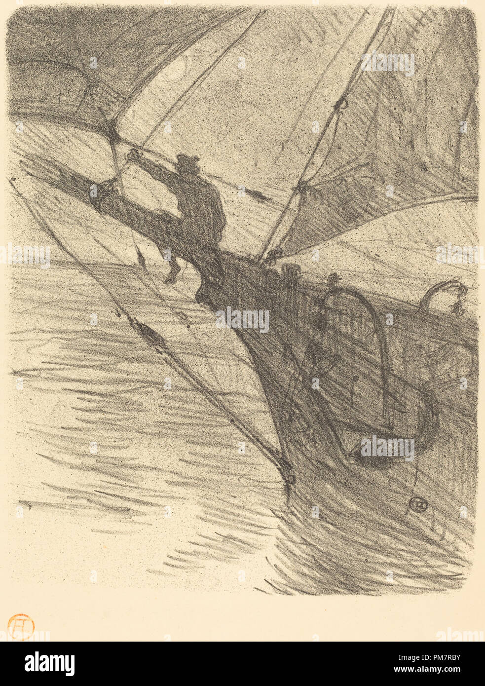 Oceano Nox. En date du : 1895. Technique : lithographie en noir. Musée : National Gallery of Art, Washington DC. Auteur : Henri de Toulouse-Lautrec. Banque D'Images