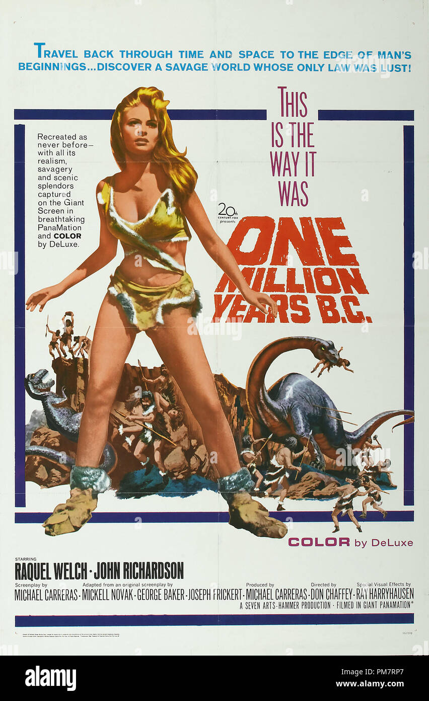 Raquel Welch 'un million d'ans BC' 1966 Twentieth Century Fox Référence de fichier affiche #  31386 430THA Banque D'Images
