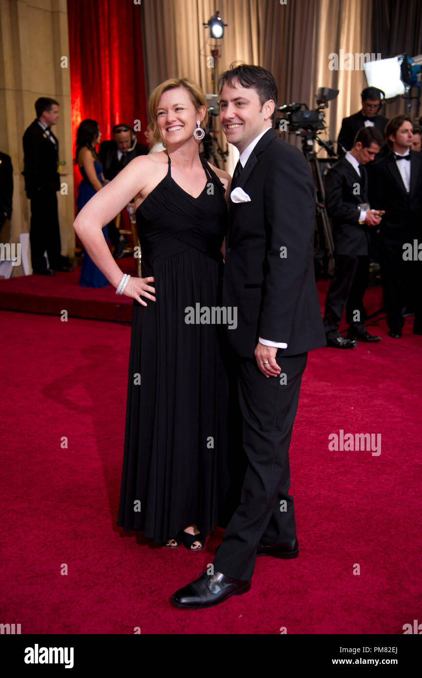 Gigi Causey, nominé aux Oscars pour Meilleur court-métrage, et Andrew Bowler, nominé aux Oscars pour le Meilleur court-métrage, arrivent pour le 84e congrès annuel de l'Academy Awards d'Hollywood, CA, le 26 février 2012. Banque D'Images
