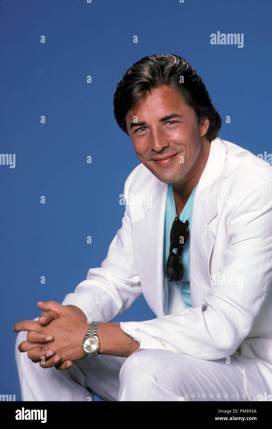 Publicité studio de toujours 'Miami Vice' Don Johnson 1984 Tous droits réservés de la référence du fichier #  31706278THA pour un usage éditorial uniquement Banque D'Images