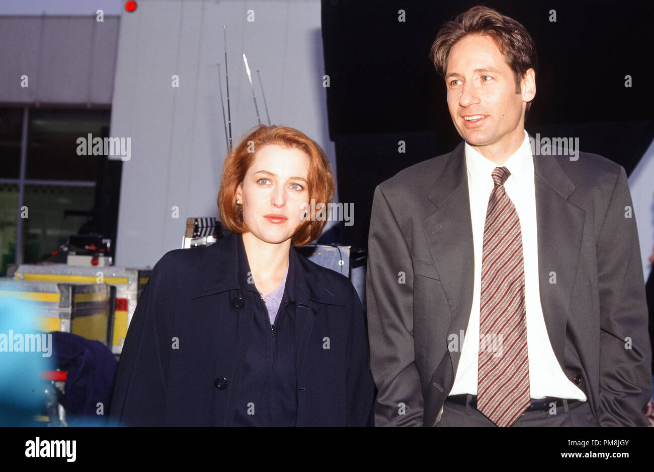 David Duchovny et Jillian Anderson à 'X-Files' conférence de presse 1996 © CCR /Le Hollywood Archive - Tous droits réservés référence #  31515 434 Banque D'Images