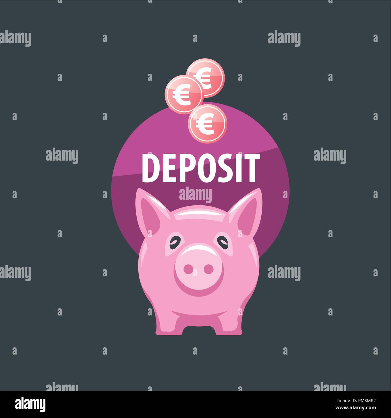 Logo vector piggy bank Illustration de Vecteur