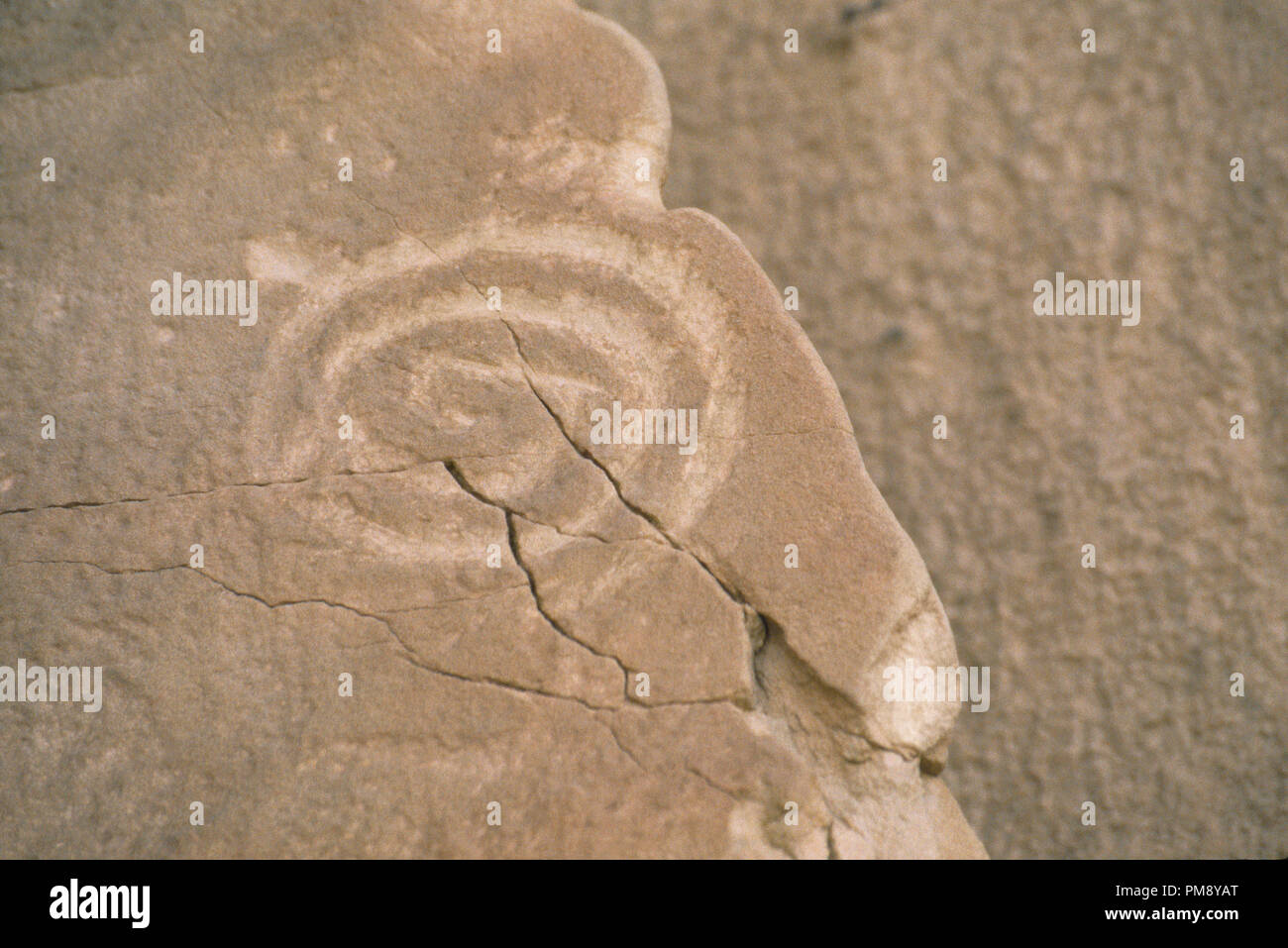 Petroglyph au Chaco Canyon, site Anasazi dans le Nouveau Mexique. Photographie Banque D'Images