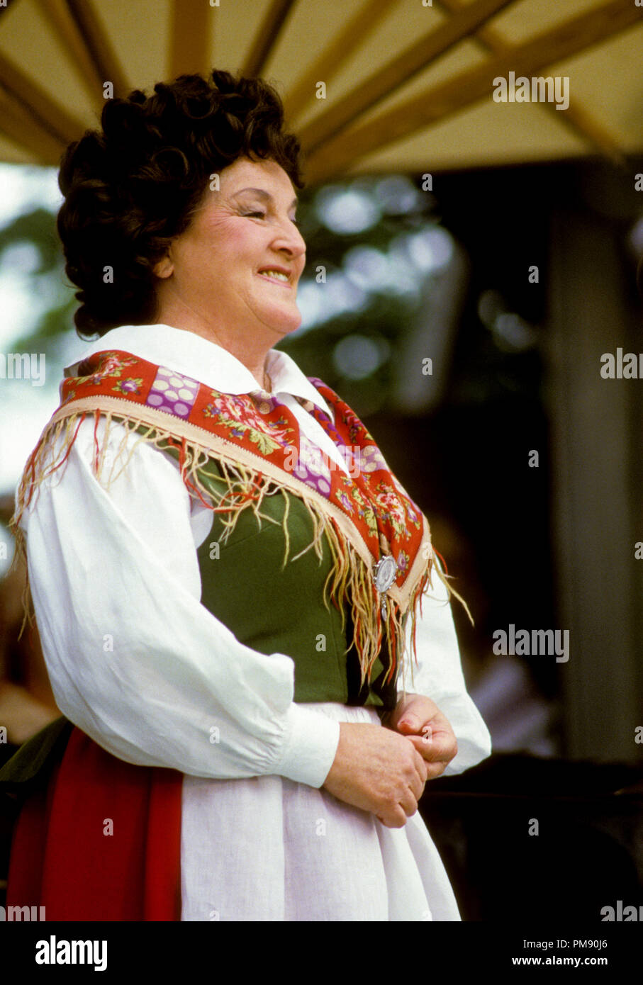 1988 Operasinger suédoise Birgit Nilsson dans les costumes traditionnels Banque D'Images