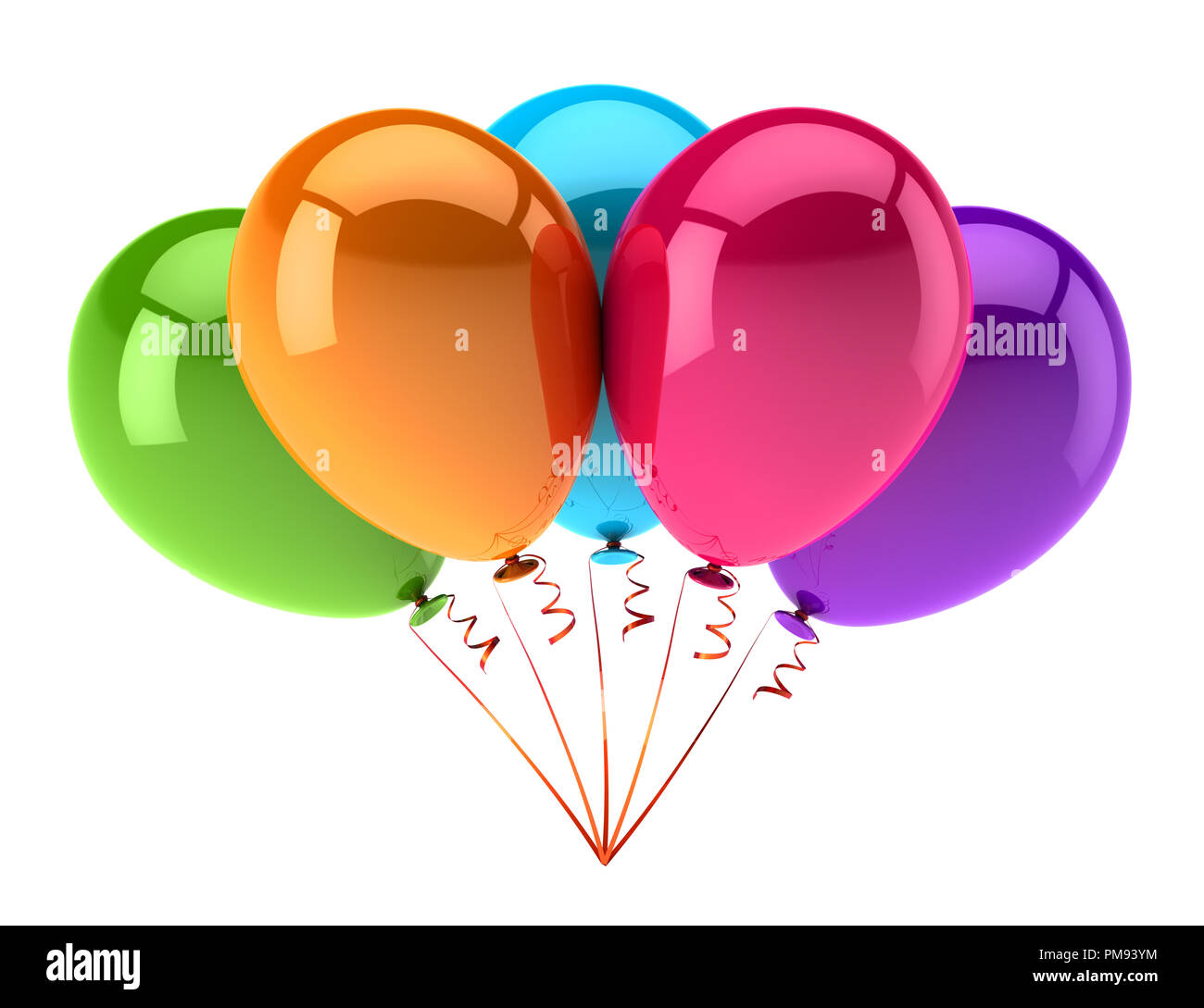 Ballons Colores Brillant 5 Cinq D Anniversaire Decoration Multicolores Helium Ballon Botte Carnaval Anniversaire De Symbole Le Rendu 3d Photo Stock Alamy