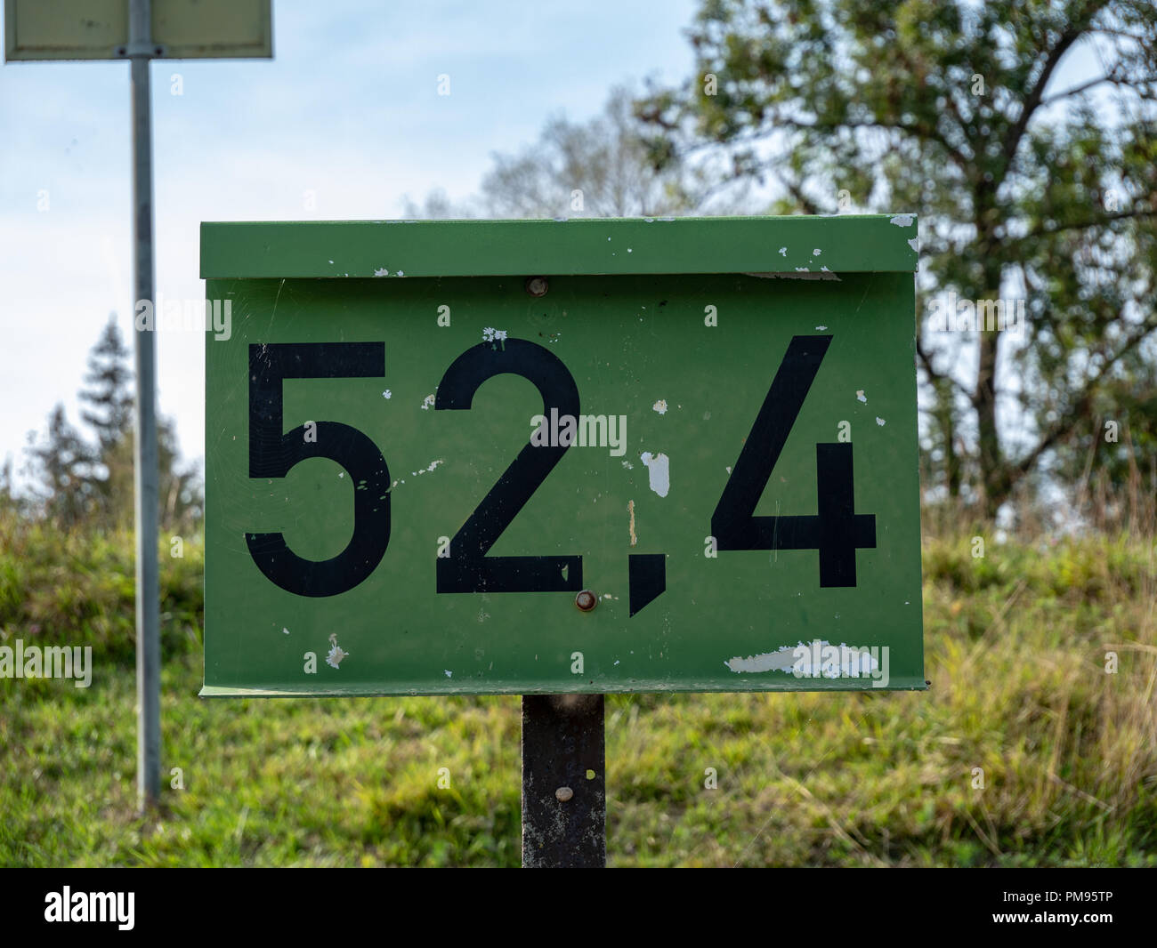 Image d'une vieille enseigne avec numéros sur elle Banque D'Images