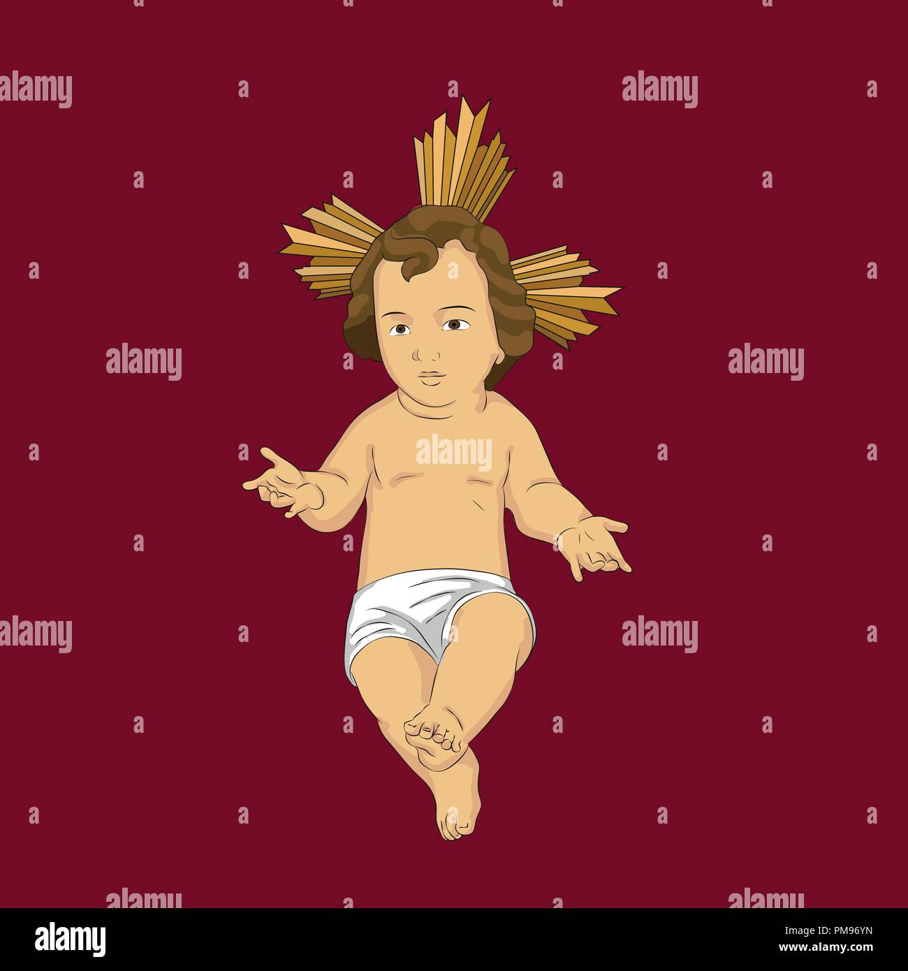 Illustration De L Enfant Jesus Dessin De La Naissance La Couleur Image Vectorielle Stock Alamy