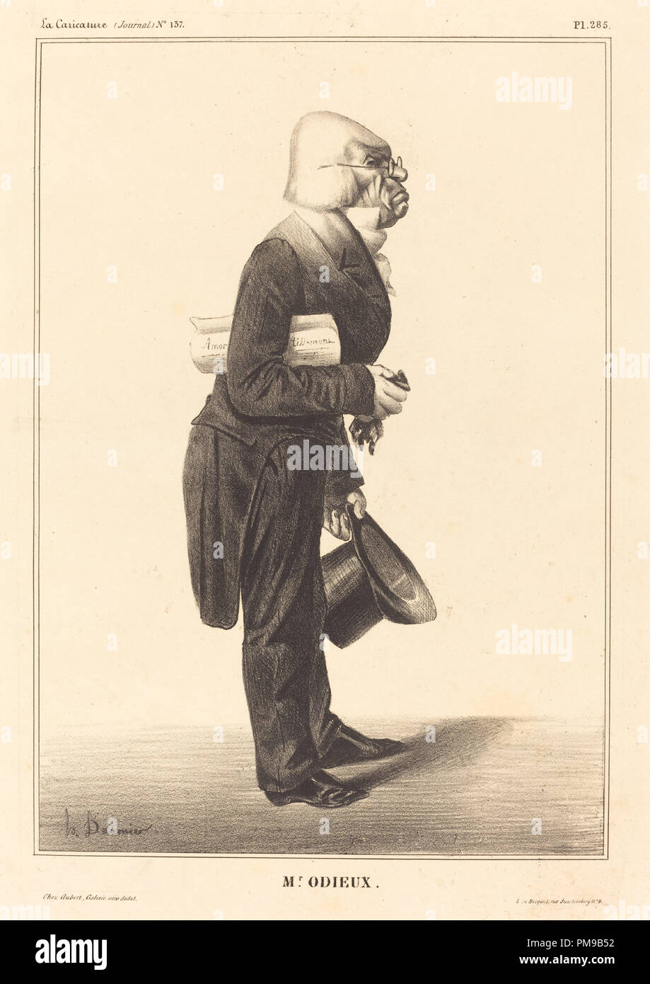 Antoine Odier. En date du : 1833. Technique : lithographie. Musée : National Gallery of Art, Washington DC. Auteur : Honoré Daumier. Banque D'Images