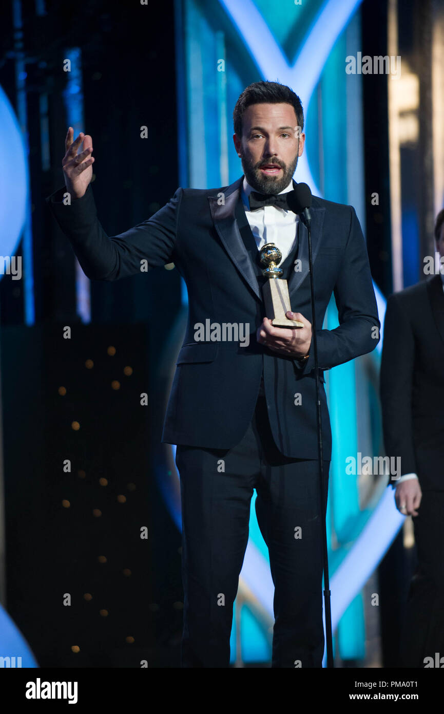 Le Golden Globe est décerné à Ben Affleck pour Meilleur Réalisateur - MOTION PICTURE pour "ARGO" à la 70e assemblée annuelle Golden Globe Awards au Beverly Hilton de Los Angeles, CA le dimanche, Janvier 13, 2013. Banque D'Images