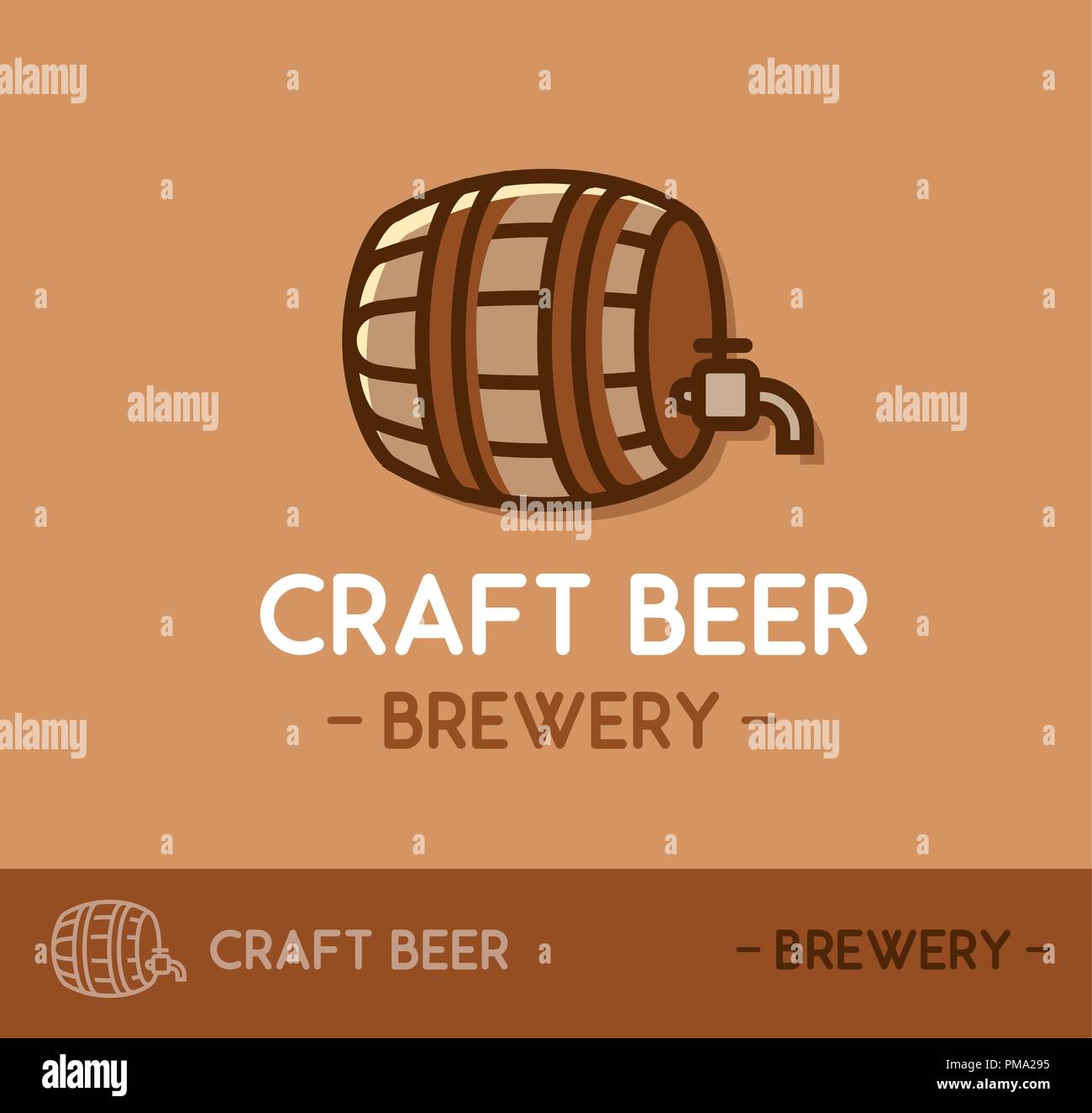 Conception de logo de la bière artisanale dans le site web modèle de mise en page. Illustration de Vecteur