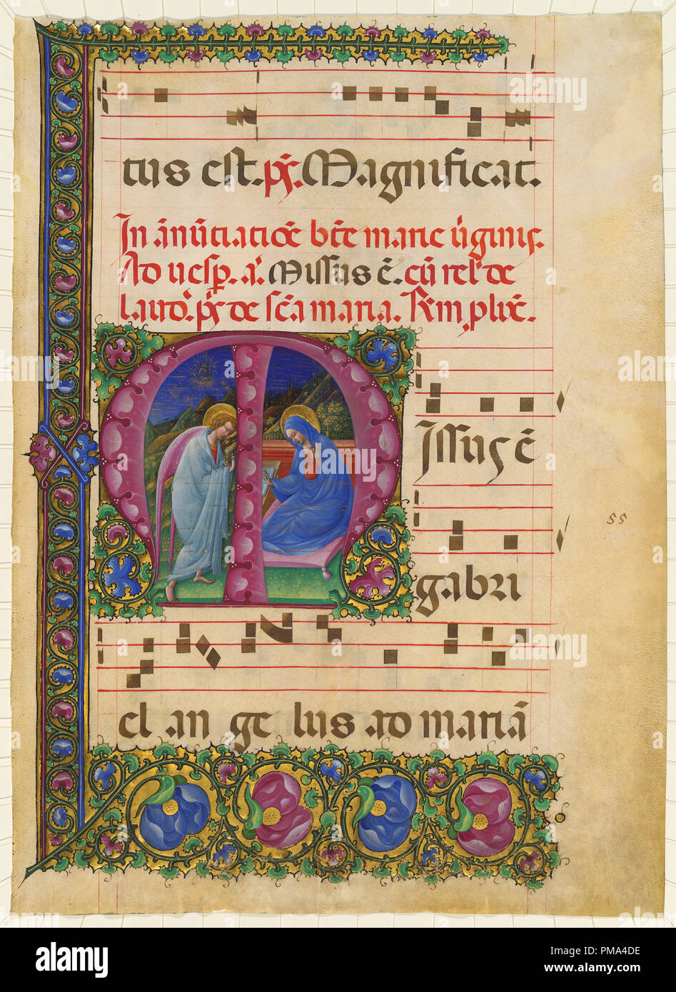 L'Annonciation à la Vierge. En date du : 1450/1460. Dimensions : hors tout : 58,9 x 42,5 cm (23 3/16 x 16 3/4 in.). Médium : tempera et feuille d'or sur vélin. Musée : National Gallery of Art, Washington DC. Auteur : BELBELLO DA Pavia. Banque D'Images