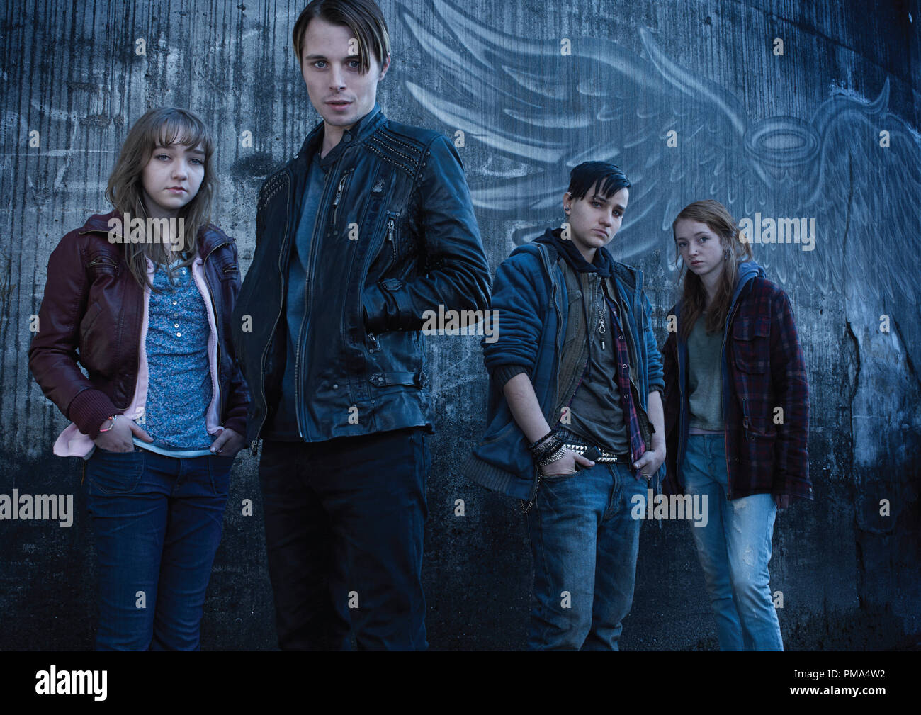 Lyric (Sarah Julia Stone), secousse (Max Fowler), puce (Bex Taylor-Klaus) et Kallie Leeds (Cate sproule) - L'assassinat - Saison 3 - Galerie - Crédit photo : Frank Ockenfels/AMC 3 Banque D'Images