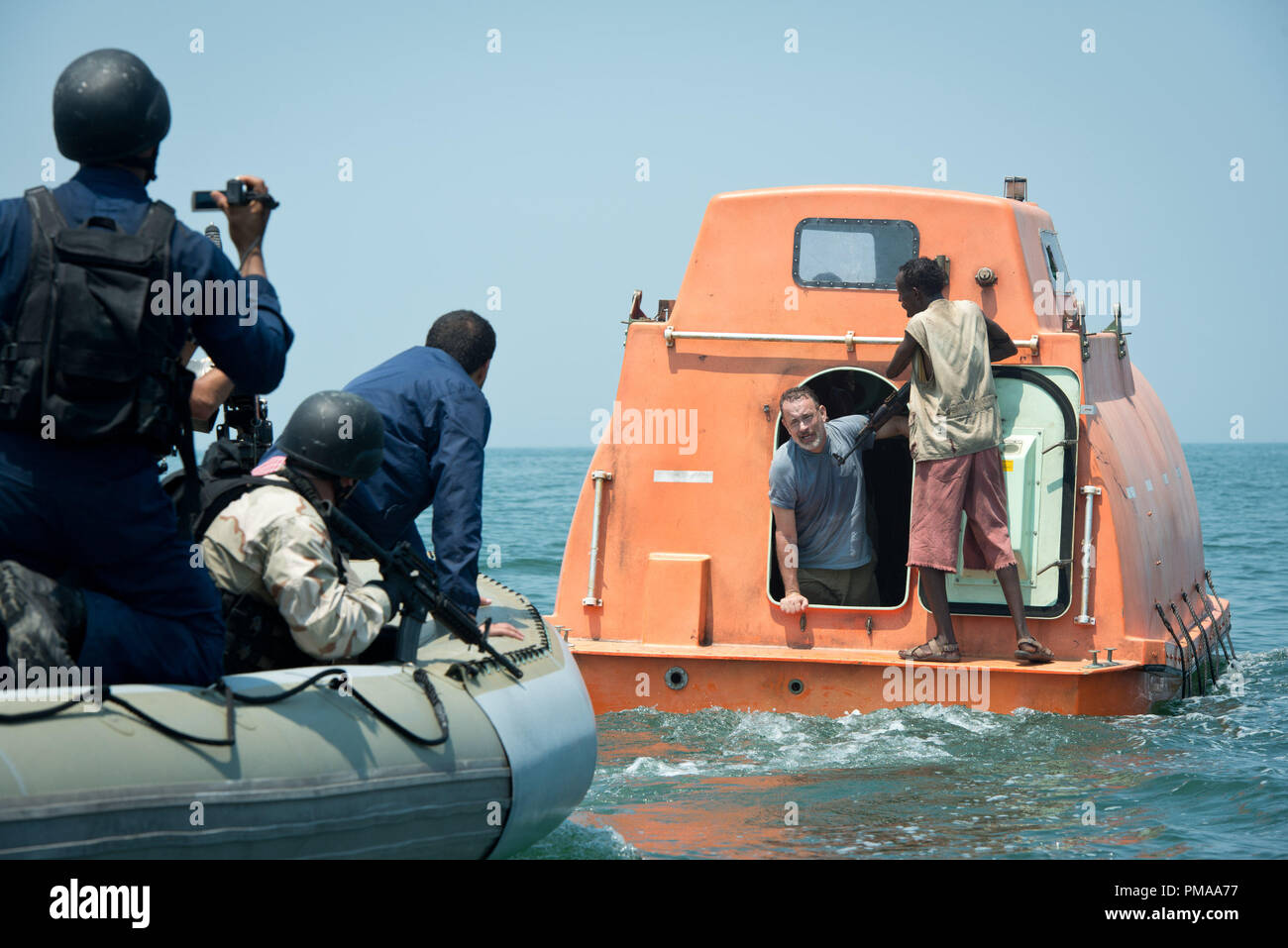 Tom Hanks stars dans Columbia Pictures' 'Le Capitaine Phillips.' Banque D'Images