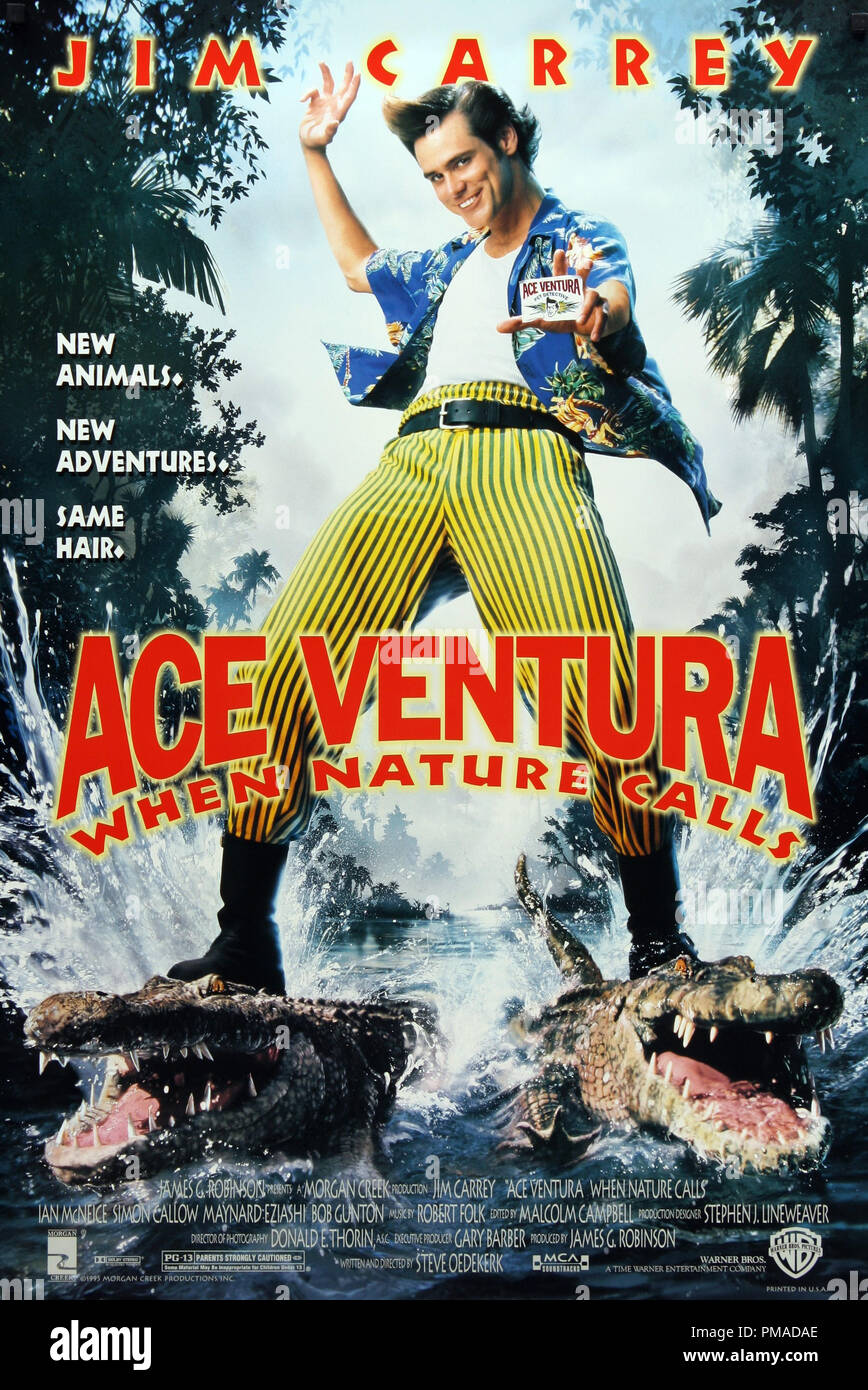 "Ace Ventura : quand la nature nous appelle' - 1995 L'affiche de la Warner Bros., plus de référence de fichier #  32509 009THA Banque D'Images