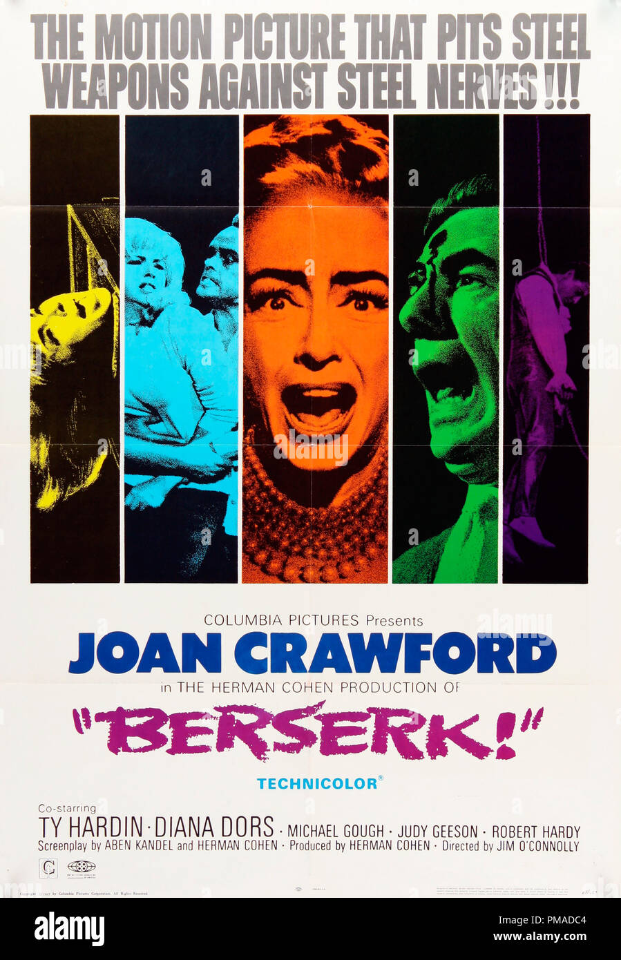 'Berserk !' 1967 Columbia Pictures Joan Crawford référence #  32509 Fichier 053THA Banque D'Images