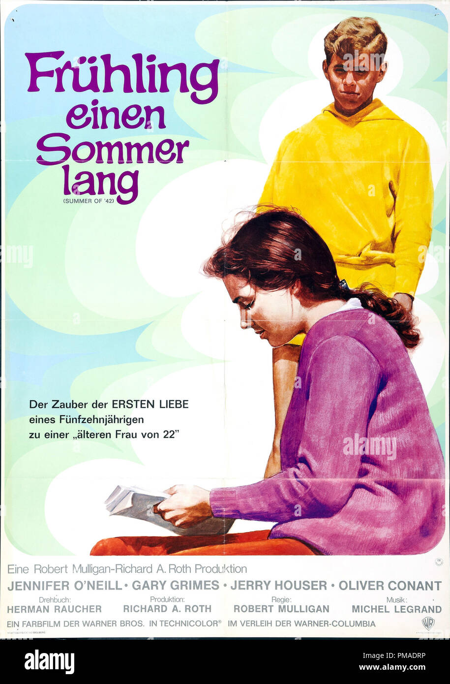 'Été de '42' - Affiche allemande 1971 Warner Bros Jennifer O'Neill, Gary Grimes référence #  32509 Fichier 347THA Banque D'Images