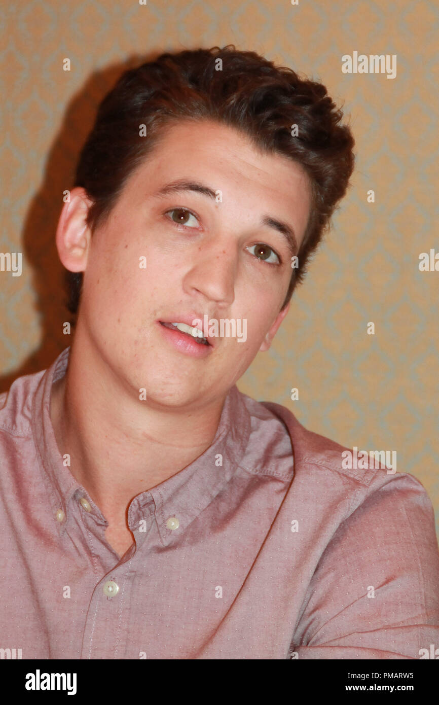 Miles Teller 'le spectaculaire maintenant' Session de portrait, le 29 juillet 2013. La reproduction par les tabloïds américains est absolument interdit. Référence #  32075 Fichier 024CCR pour un usage éditorial uniquement - Tous droits réservés Banque D'Images