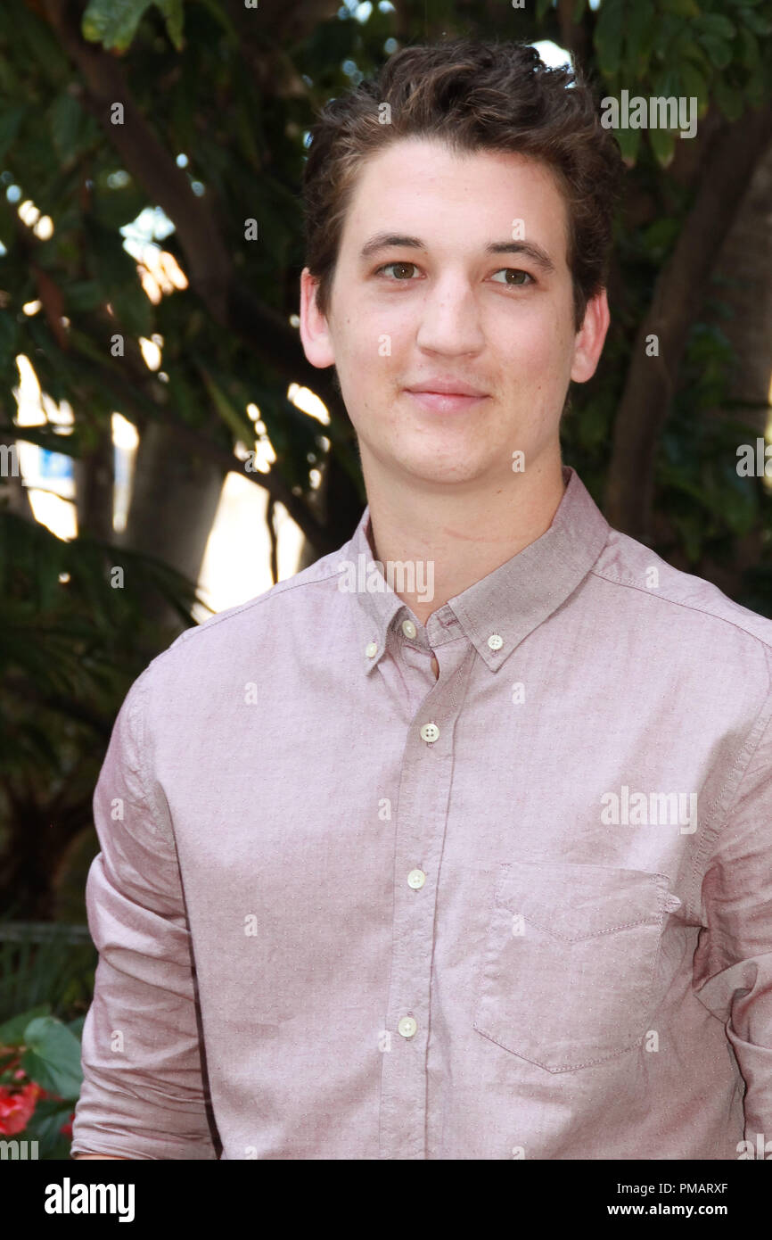 Miles Teller 'le spectaculaire maintenant' Session de portrait, le 29 juillet 2013. La reproduction par les tabloïds américains est absolument interdit. Référence #  32075 Fichier 037CCR pour un usage éditorial uniquement - Tous droits réservés Banque D'Images