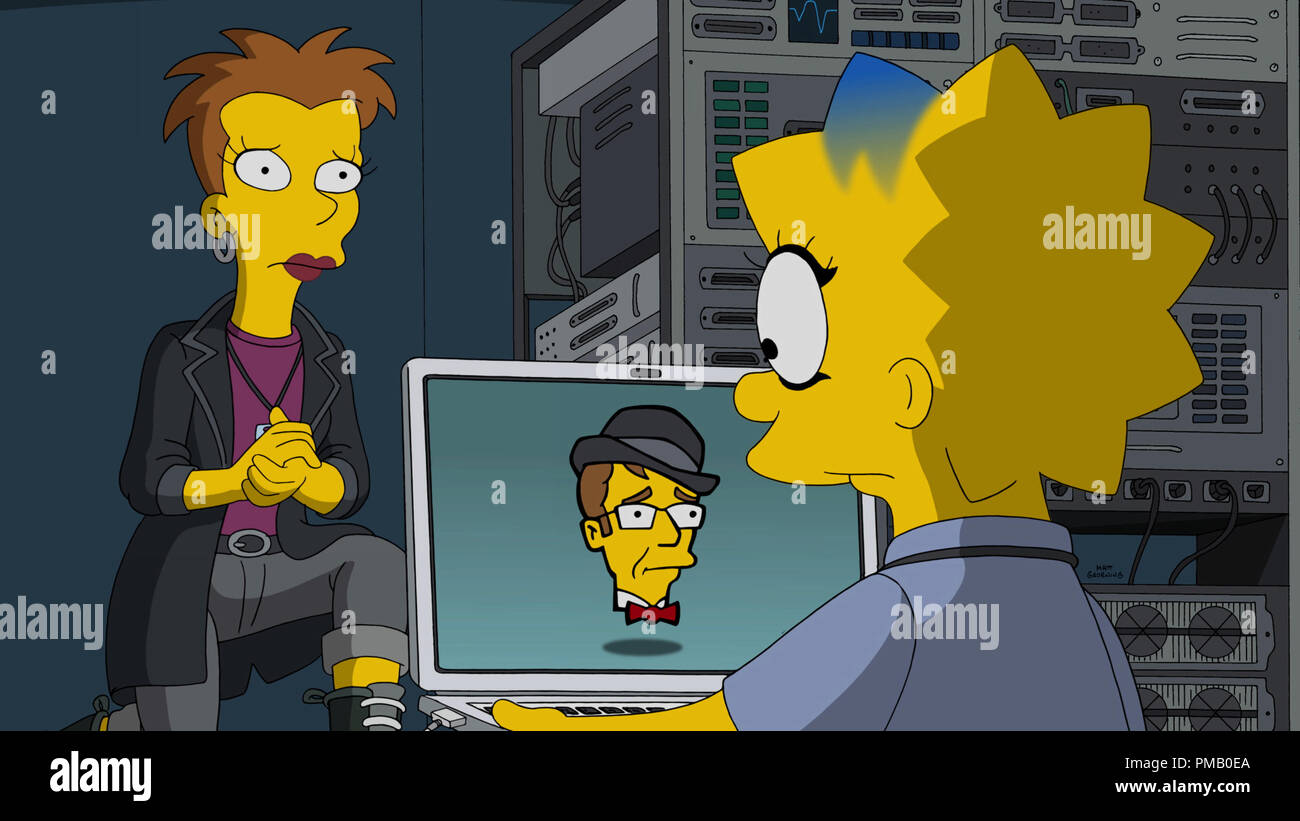 Les Simpsons : Lisa aide Quinn (guest voix par Kaitlin Olson) créer une app  nommée Conrad (guest voix par Stephen Merchant) qui prédit les conséquences  de la vie réelle de ce que