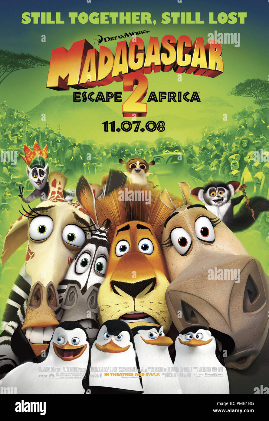 Poster 'Madagascar : Escape 2 Africa' (2008) DreamWorks Animation LLC Banque D'Images