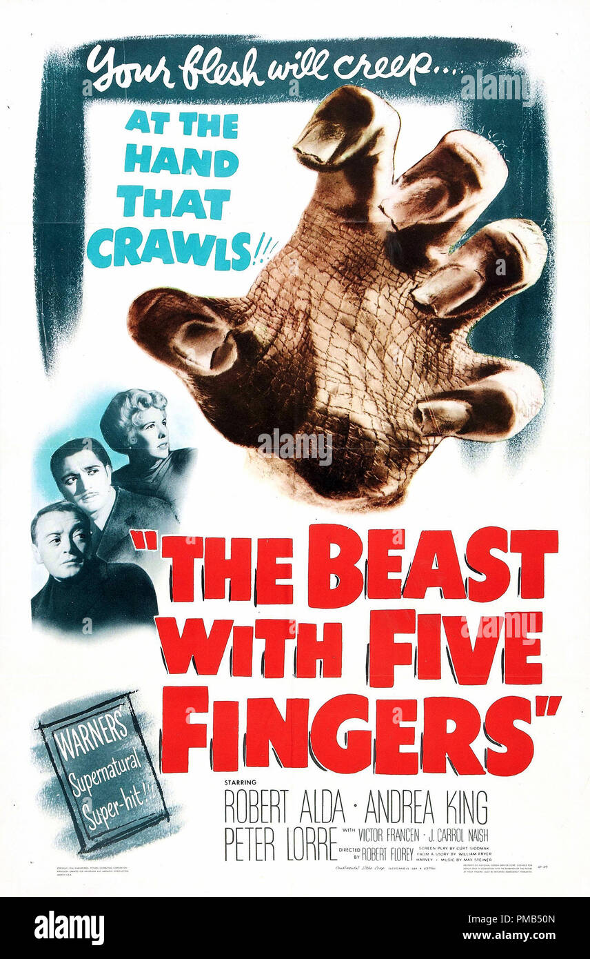'La Bête à cinq doigts' (1946) Warner Bros Référence de fichier affiche #  33371 486THA Banque D'Images