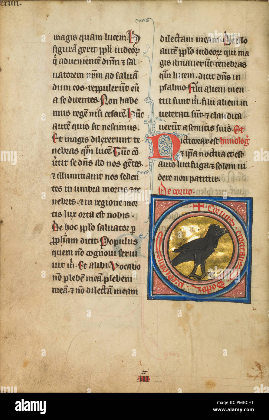 Une Pie. Date/Période : Quatrième trimestre de 13e siècle (après 1277). Folio. Température de couleurs, encre et plume, feuille d'or et d'or de la peinture sur parchemin. Hauteur : 233 mm (9,17 in) ; Largeur : 164 mm (6,45 in). Auteur : Inconnu. Banque D'Images