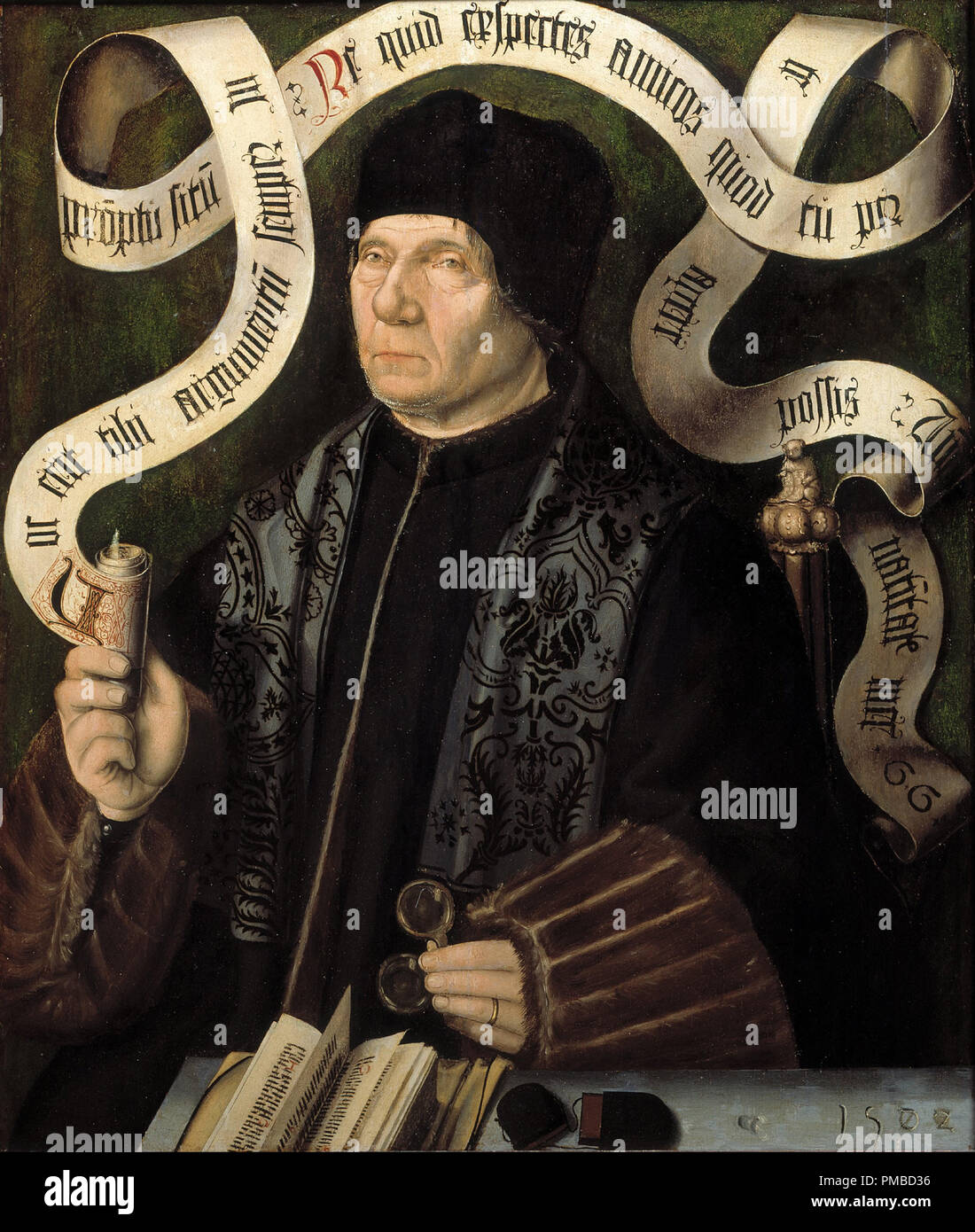 Portrait de Jacob van Driebergen (1436-1509). Date/période : 1502. La peinture. Huile sur panneau. Hauteur : 78 mm (3.07 in) ; largeur : 65,10 mm (2,56 in). Auteur : Inconnu, nord des Pays-Bas. Anonyme. Banque D'Images